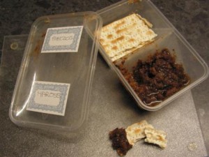 Matzah (unleavened Passover Bread) with Haroset 
