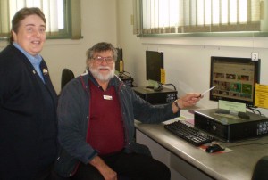 Bronwyn and Michael prepare for Tech Savvy Seniors Classes