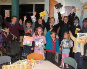 Prize winners with their books