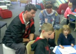 Children enjoyed reading with their Dads