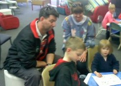 Children enjoyed reading with their Dads