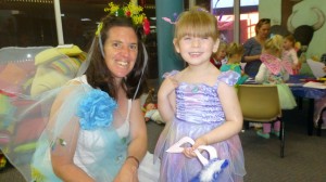 Storyteller Fiona with Ruby dressed up for Storytime