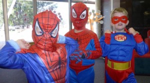 Superheroes Oliver, Ky and William at Storytime (Small)