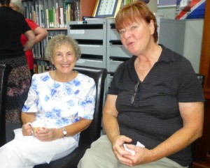 Volunteers Audrey and Jo catch up