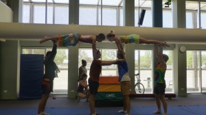 Orange High School Circus Troupe show off their gymnastic skills