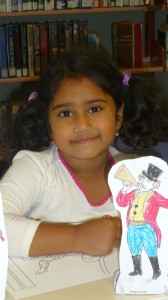Chaitra also had fun colouring-in at Circus Storytime
