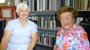 Volunteers Marie and Shirley have a chat