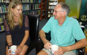 Tammy talks with volunteer Rod