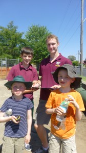 Scout James and Rover John from 2nd Orange Scout Group,  with Andrew and Ryan