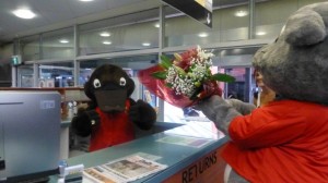 Freeda was surprised and delighted to receive flowers today