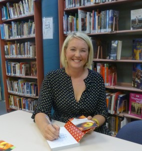 Sophie signing books