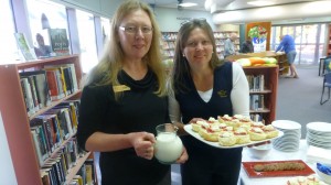 Trudi and Therese serve scones for Kint In and Cancer Council Morning Tea
