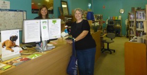 Rossanne helps a library patron at Canowindra