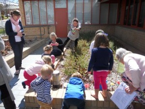 Adding flowers to the Storytime Garden