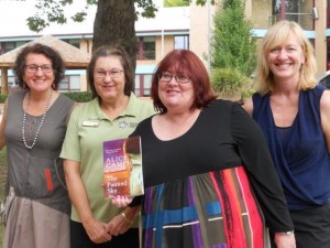 Librarian Carol with authors Jane St Vincent Welch, Jenny Crocker and Jane Richards writing as Alice Campion