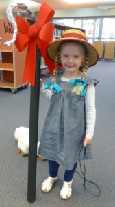 Gracie dressed up as Little Bo Peep