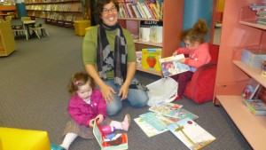 Frankie, Jacque and Lou spend time in the Library