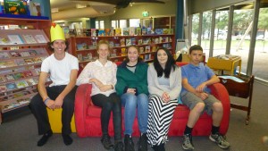 Actors Gerry, Freya, Helena, Sarah and Daniel from Orange High