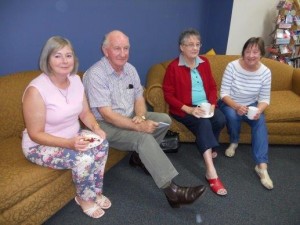 Maryanne, Ray and Libby Walsh, and Margaret Stent from Family History Group