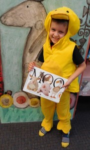 Hugh dressed up as a duck for Storytime.