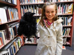 Hayley with a puppet crow