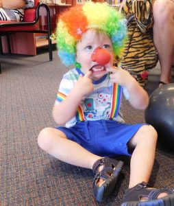 Owen dressed as a clown